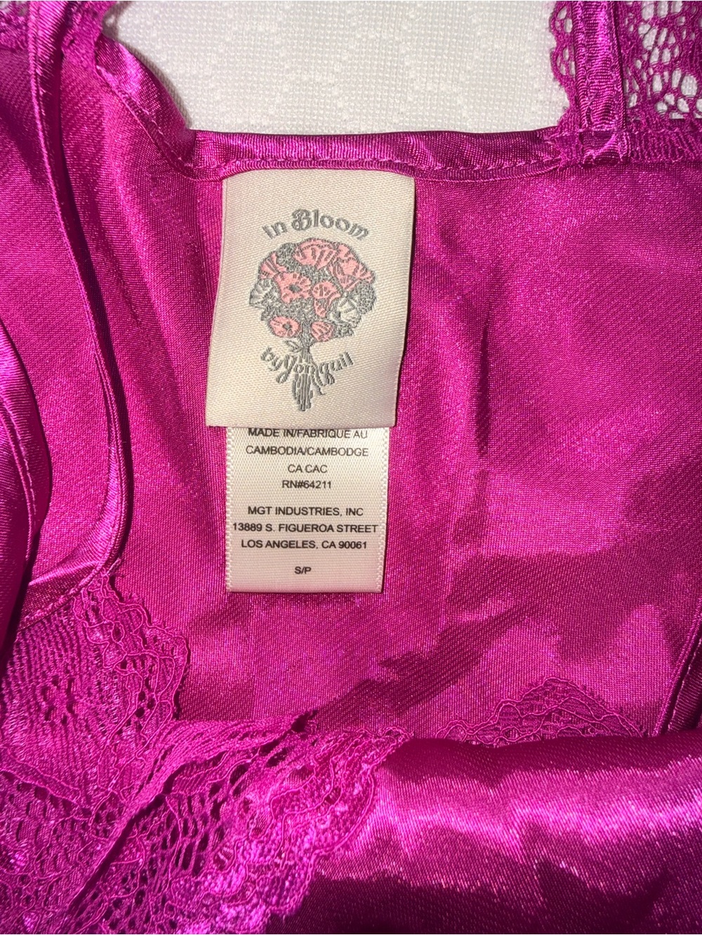 159. In Bloom by Angelique Pink Satin Lace Cami Top
Size: Small - Picture 4 of 4